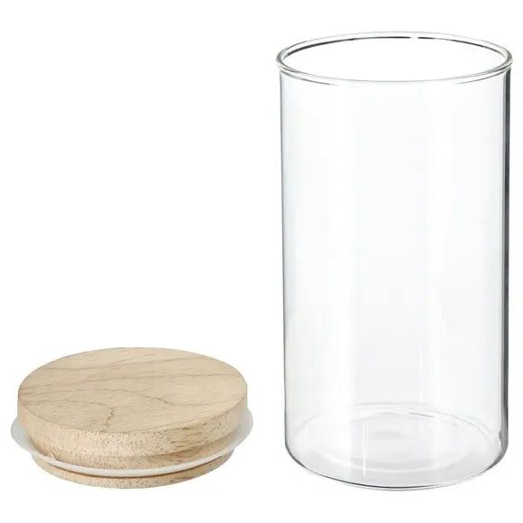 3-Piece Round Storage Jars - Clear, Glass