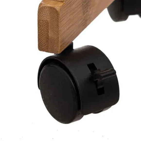3-Tier Storage Trolley with Wheels - Black, Bamboo