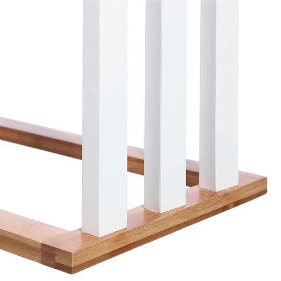3-Tier Towel Rack - White, Bamboo
