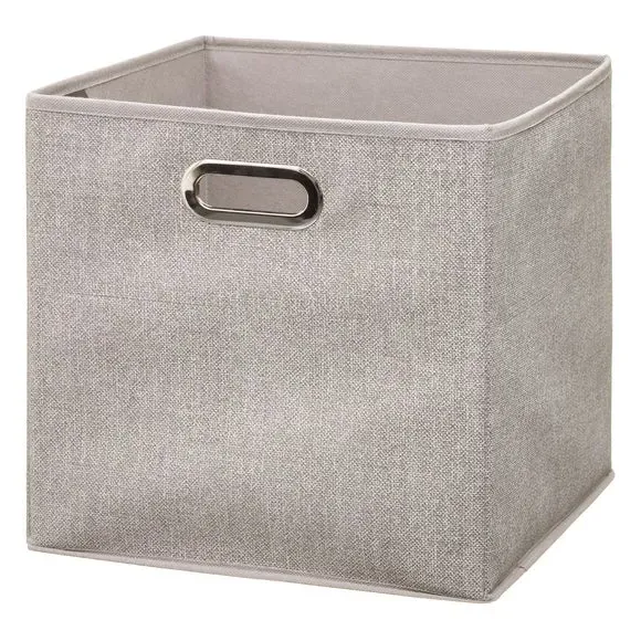 Set of 2 Cube Storage Boxes - Beige, Linen