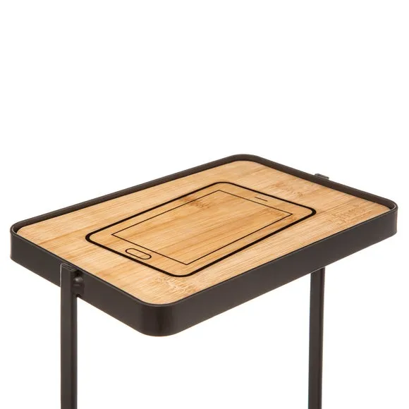 Toilet Roll Holder with Shelf - Black