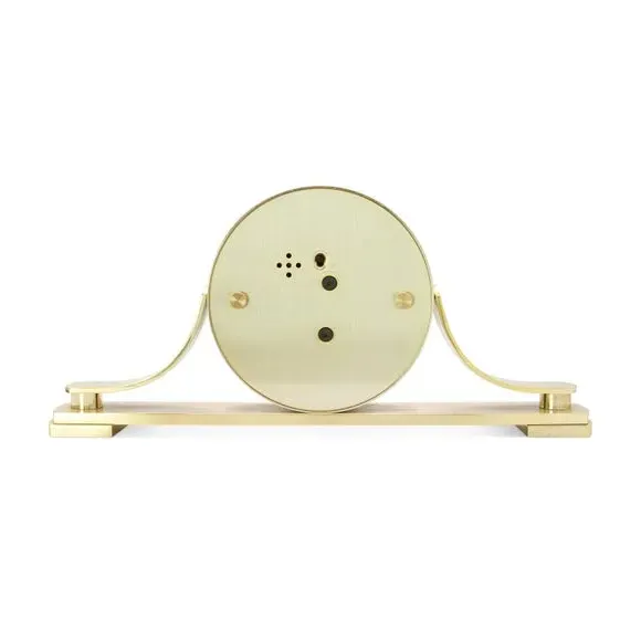 Analog Table Clock with Alarm - Brass