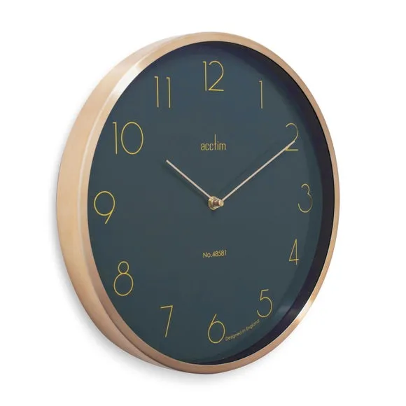Analog Wall Clock - Green, Metal