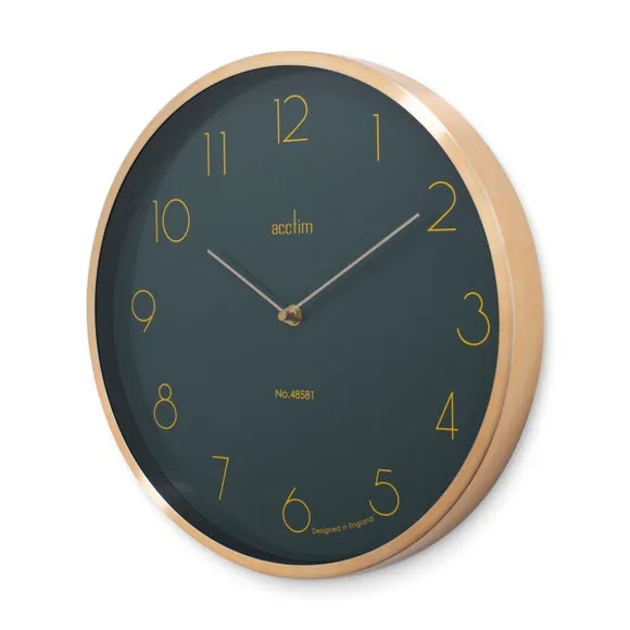 Analog Wall Clock - Green, Metal