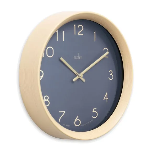 Analog Wall Clock - Grey, Wood Effect