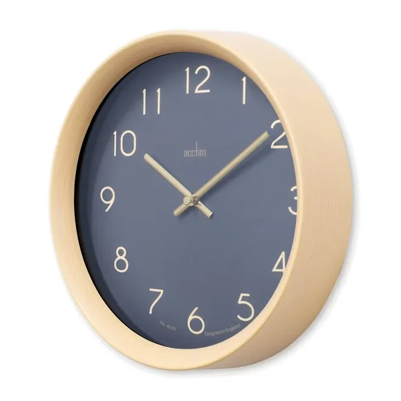 Analog Wall Clock - Grey, Wood Effect