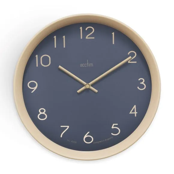 Analog Wall Clock - Grey, Wood Effect image