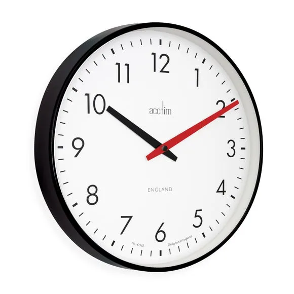 Analog Wall Clock Retro Design - Black, Plastic