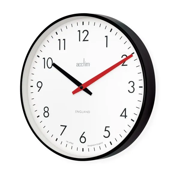 Analog Wall Clock Retro Design - Black, Plastic