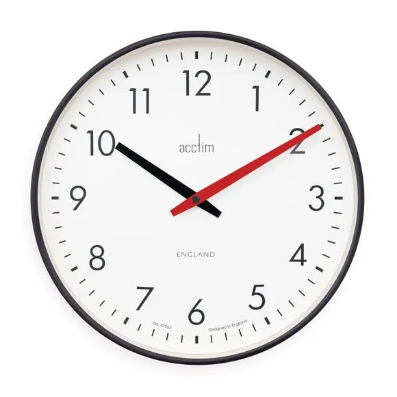 Analog Wall Clock Retro Design - Black, Plastic image