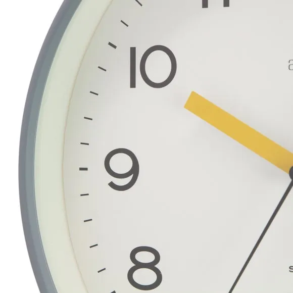 Analog Wall Clock Retro Design - Grey, Plastic