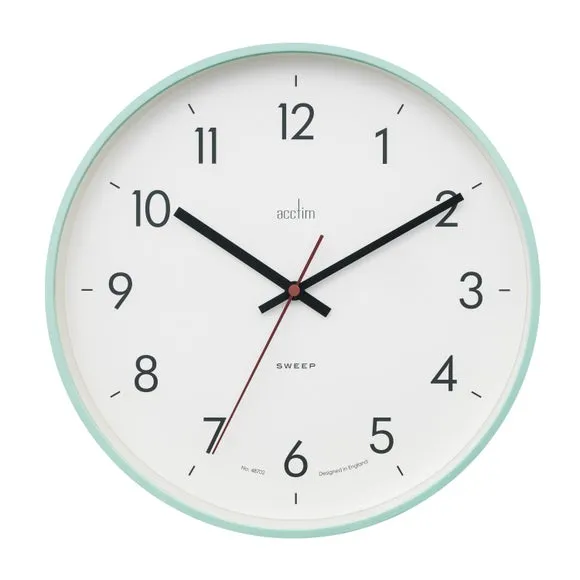 Analog Wall Clock with Glass Lens - Mint image