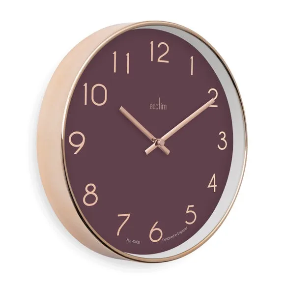 Analog Wall Clock with Quartz Movement - Mulberry
