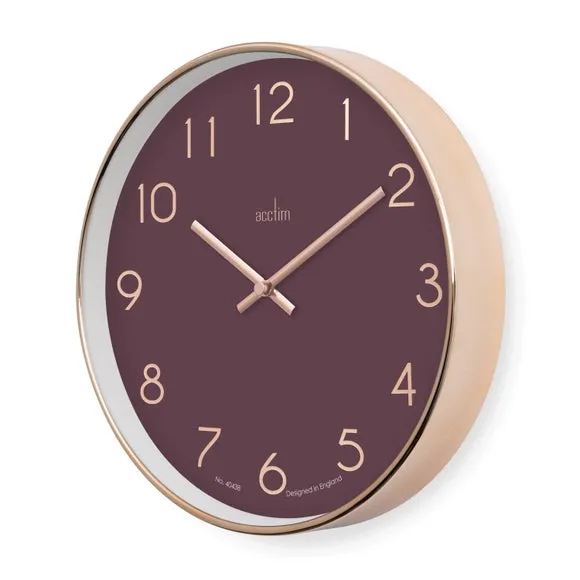 Analog Wall Clock with Quartz Movement - Mulberry