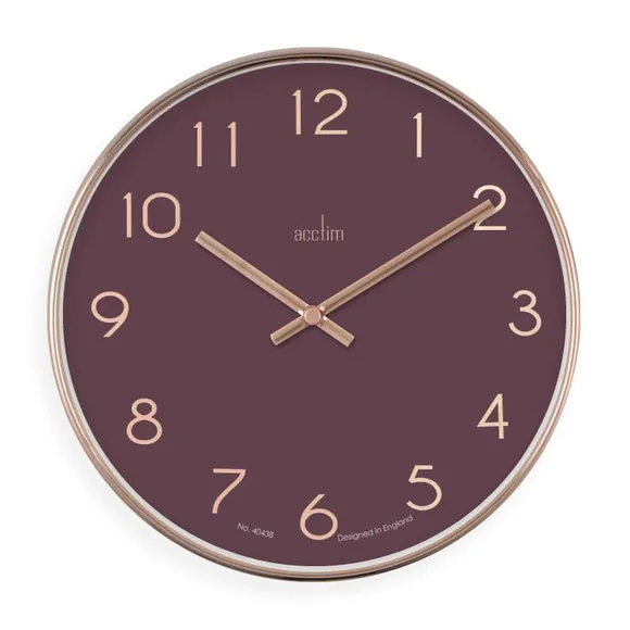Analog Wall Clock with Quartz Movement - Mulberry