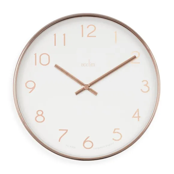 Analog Wall Clock with Quartz Movement - White