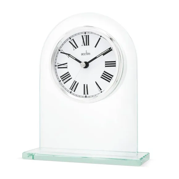 Arch Mantel Clock with Roman Numerals - Silver