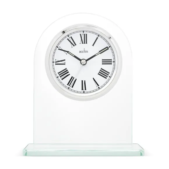 Arch Mantel Clock with Roman Numerals - Silver image