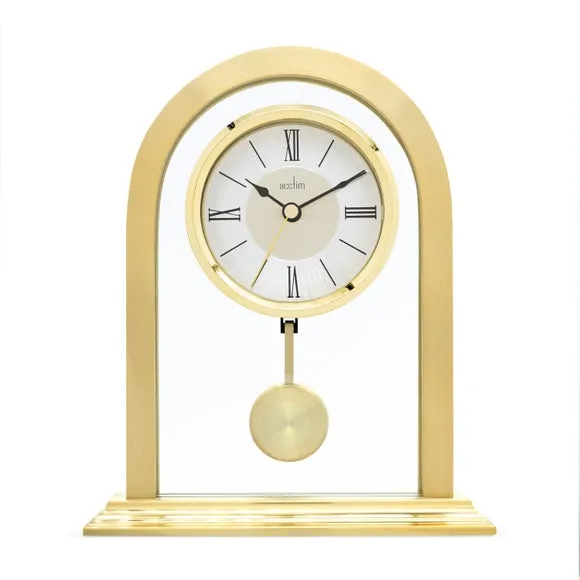Arched Pendulum Mantel Clock - Gold, Metal