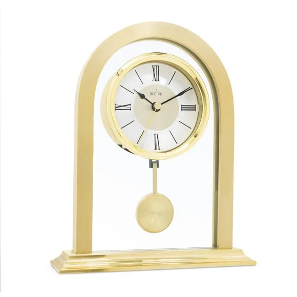 Arched Pendulum Mantel Clock - Gold, Metal