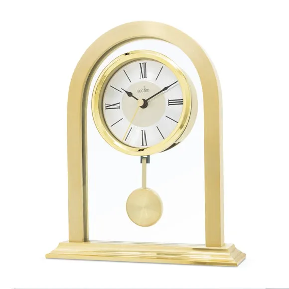 Arched Pendulum Mantel Clock - Gold, Metal