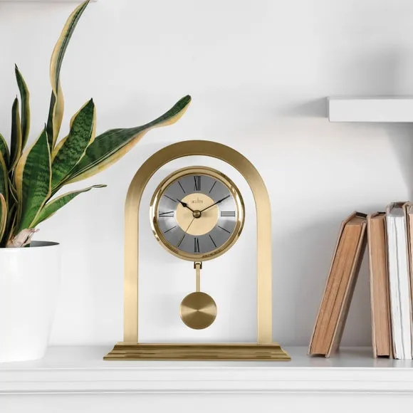 Arched Pendulum Mantel Clock - Gold, Metal