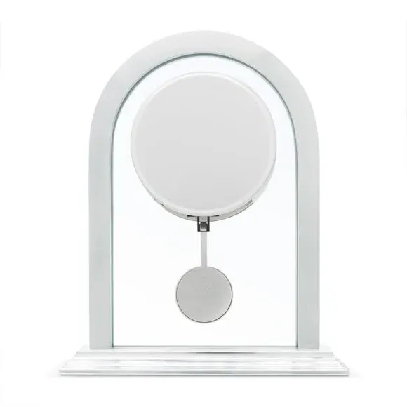 Arched Pendulum Mantel Clock - Silver, Metal