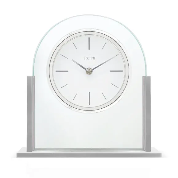 Arched Table Clock - Silver, Glass image