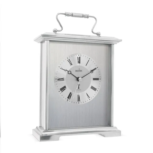 Carriage Mantel Clock Radio Controlled - Silver