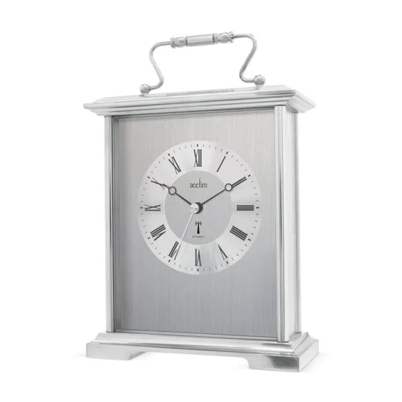 Carriage Mantel Clock Radio Controlled - Silver