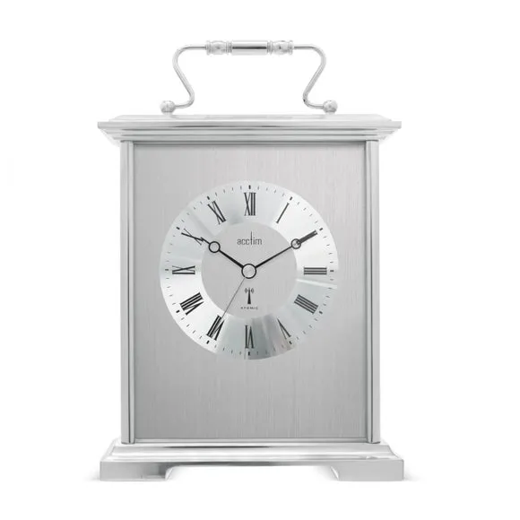 Carriage Mantel Clock Radio Controlled - Silver image