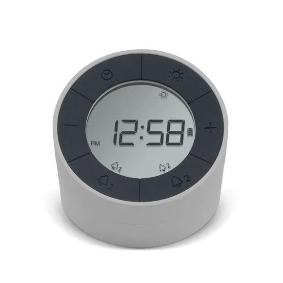 Digital Alarm Clock with Night Light - Grey