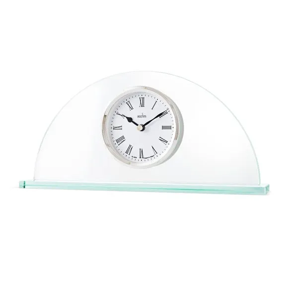 Half-Moon Mantel Clock - Clear, Glass