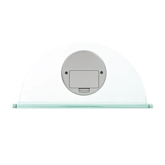 Half-Moon Mantel Clock - Clear, Glass