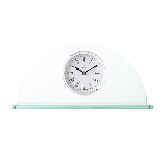 Half-Moon Mantel Clock - Clear, Glass image