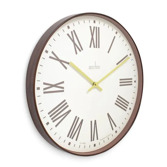 Large Quartz Wall Clock - Walnut