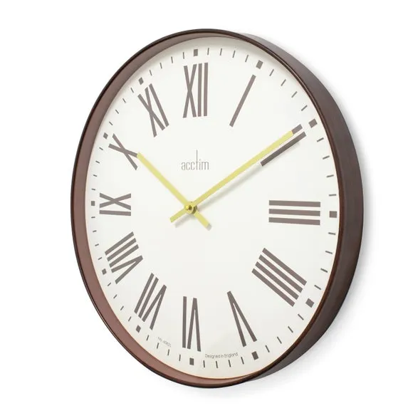 Large Quartz Wall Clock - Walnut