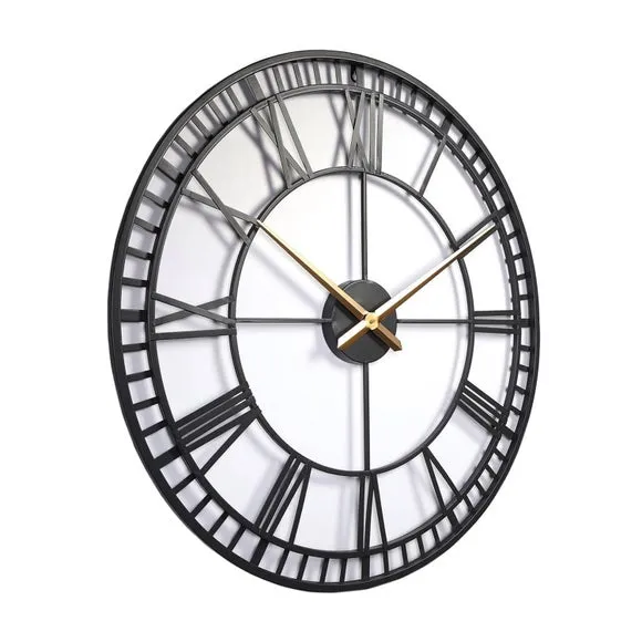 Large Skeleton Wall Clock - Black