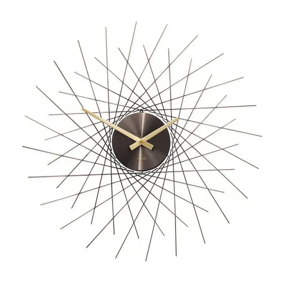 Large Wall Clock Skeleton Design - Gun Metal