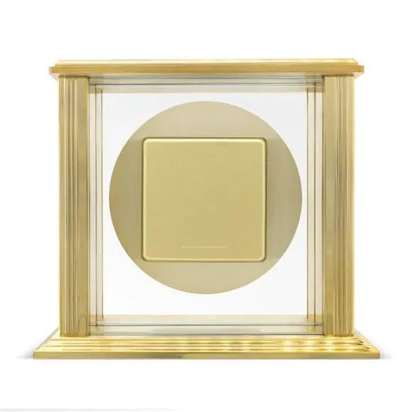 Mantel Alarm Clock with Roman Numerals - Brass