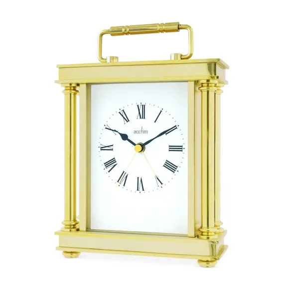 Mantel Clock Roman Numerals - Gold, Metal