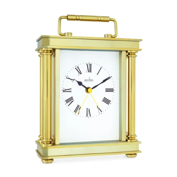 Mantel Clock Roman Numerals - Gold, Metal