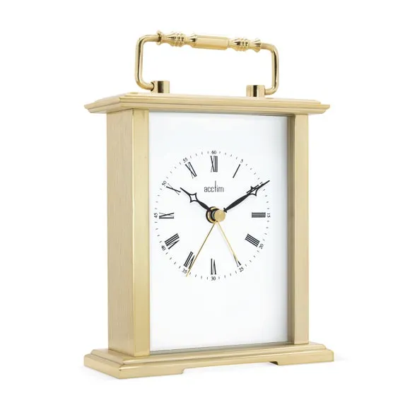 Mantel Clock with Alarm - Gold, Metal
