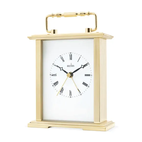 Mantel Clock with Alarm - Gold, Metal