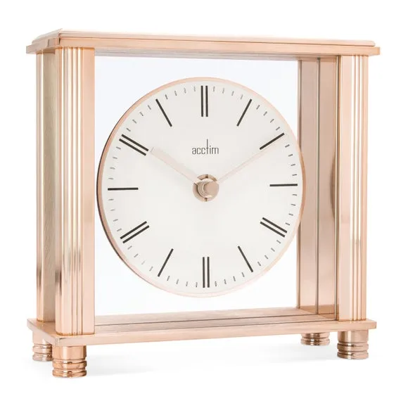 Mantel Clock with Quartz Movement - Rose Gold