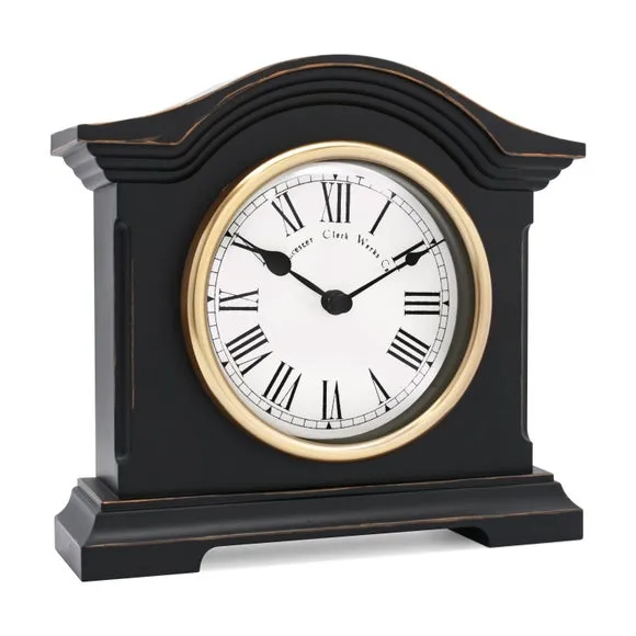 Mantel Clock with Roman Numerals - Black