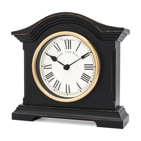 Mantel Clock with Roman Numerals - Black