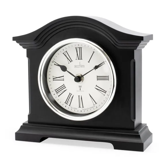 Mantel Clock with Roman Numerals - Black