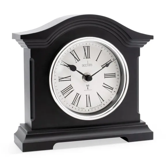 Mantel Clock with Roman Numerals - Black image