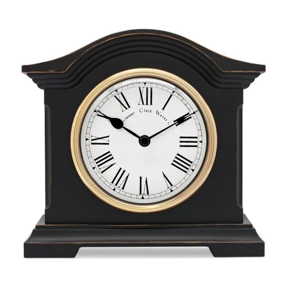 Mantel Clock with Roman Numerals - Black image